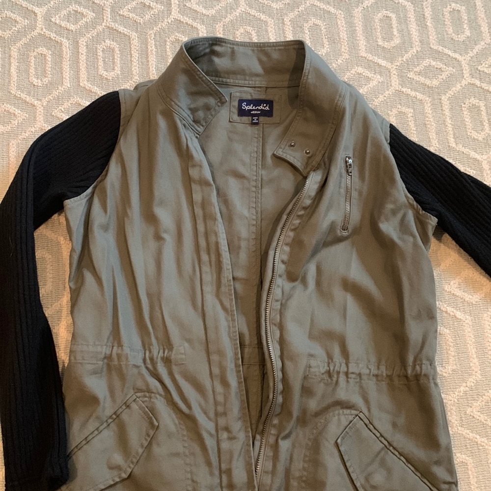 Splendid Jacket with black sweater sleeves